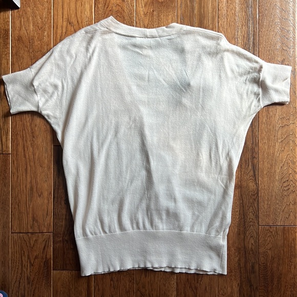 Loft Short Sleeved Button Cardigan, Cream Size MP - Picture 7 of 7